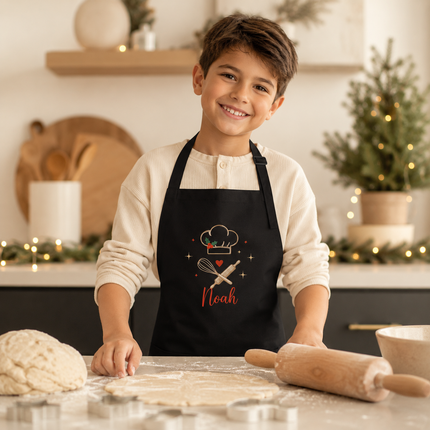 Personalized Christmas Kids Apron for Kitchen with Name