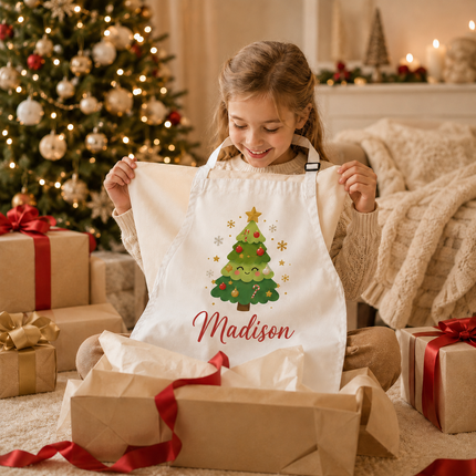 Personalized Christmas Kids Apron for Kitchen with Name