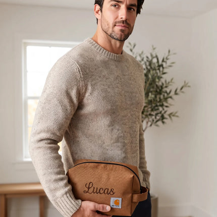 Personalized Embroidered Carhartt Travel Kit with Custom Name – Water-Resistant Toiletry Bag