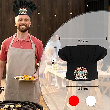 Personalized Red Grill Chef Hat, Adjustable King of The Grill Kitchen Hat Accessory for Father, Dad, Custom BBQ Cooking Chef Hat for Men, Custom Chef Hat, Personalized Gift for Father's Day, Birthday