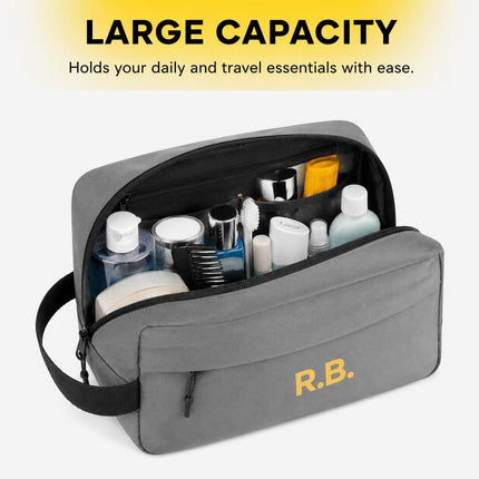 Personalized Travel Toiletry Bag with Custom Text for Men & Women