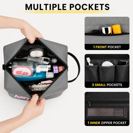 Personalized Travel Toiletry Bag with Custom Text for Men & Women