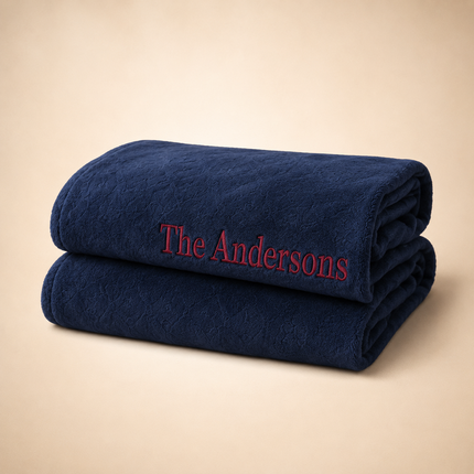 Personalized Blanket with Embroidered Name for Christmas