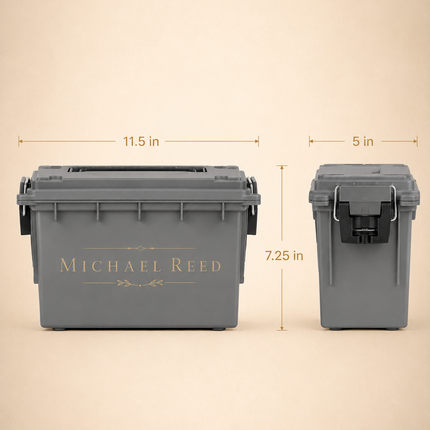 Personalized Ammo Box, Lockable Storage Box, Water and Dust Resistant