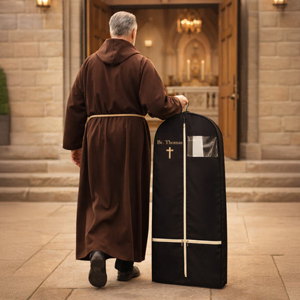 Custom Priest & Nun Robe Garment Bag – Personalized Black Travel Cover