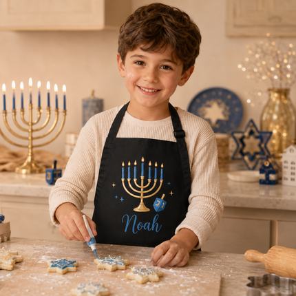 Personalized Hanukkah Kids Apron for Kitchen with Name