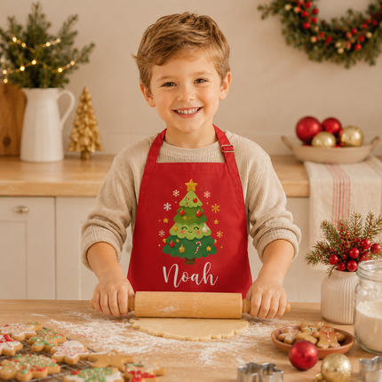 Personalized Christmas Kids Apron for Kitchen with Name