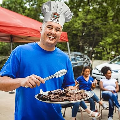 Personalized Red Grill Chef Hat, Adjustable King of The Grill Kitchen Hat Accessory for Father, Dad, Custom BBQ Cooking Chef Hat for Men, Custom Chef Hat, Personalized Gift for Father's Day, Birthday