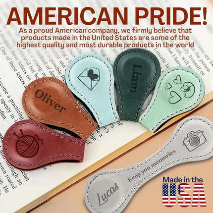Personalized Magnetic Bookmarks with Engraved Name