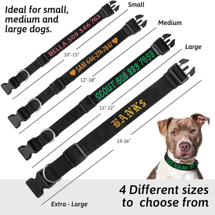 embroidered dog collar w pet name custom dog collar customized embroidered pet collar dog collar pet collar