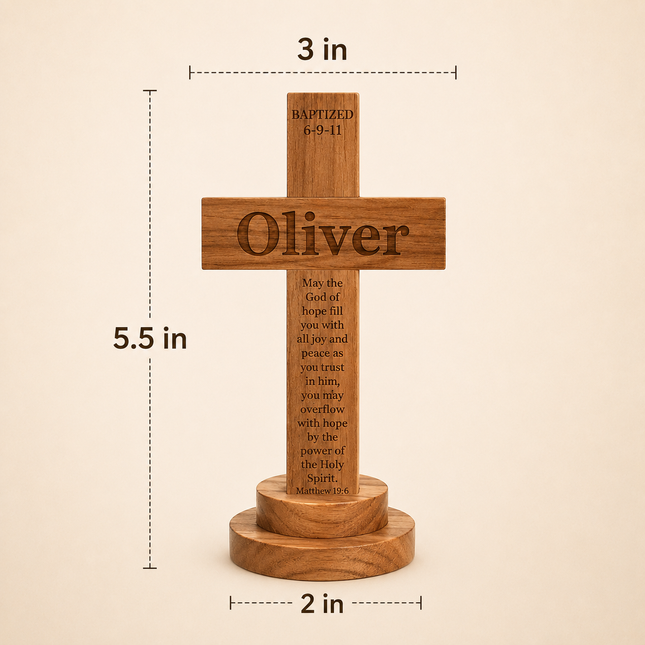Personalized Baptism Cross wood sign with Engraved Name, Wooden Sign Baby Baptism Cross