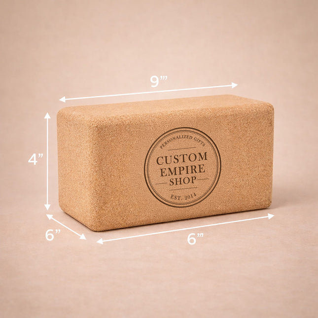 Personalized Cork Yoga Blocks (2 Pack) – Custom Logo Yoga Props for Studios and Gift