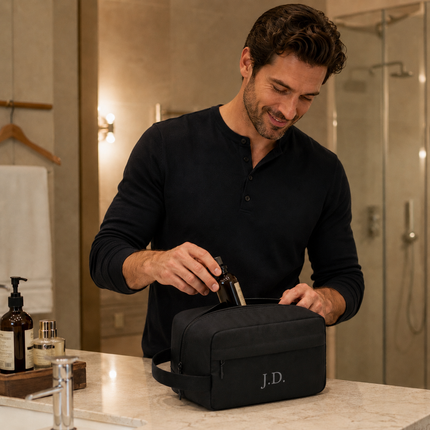 Personalized Travel Toiletry Bag with Custom Text for Men & Women