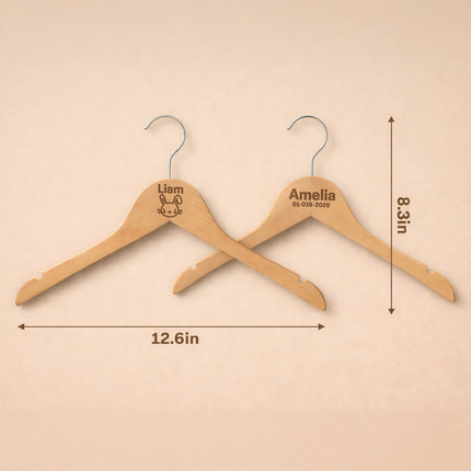 Personalized Wooden Hanger with Name for Graduation – Custom Hangers 2 Pack