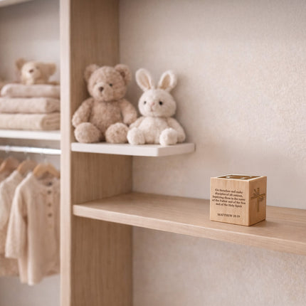 Personalized Baptism Wood Block – Baby Keepsake Gift