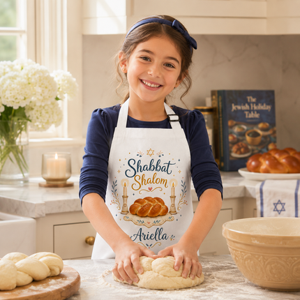 Personalized Judaica Kids Apron for Kitchen with Name