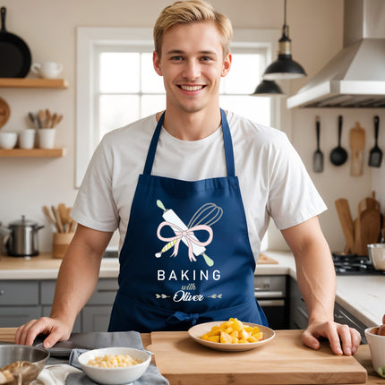 personalized baking apron with custom name adjustable unisex custom baker apron with 2 pockets perfect for mothers day holiday gift for mom