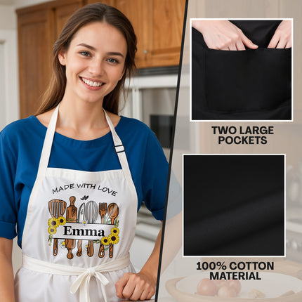 custom apron for mom mothers day gift for mom with name personalized kitchen gifts for mother women wife