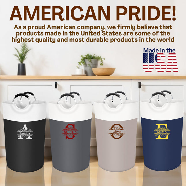 Personalized Laundry Basket with Handles with Name 90L