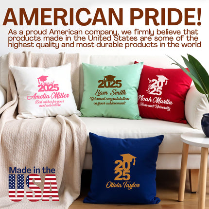 Custom Graduation Pillow Case with Name - 18x18