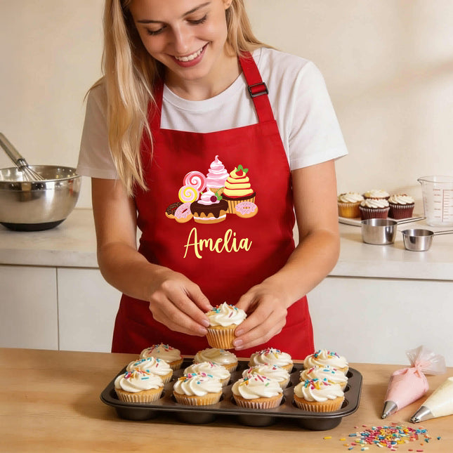 Personalized Baker Apron For Men and Women - Cupcake