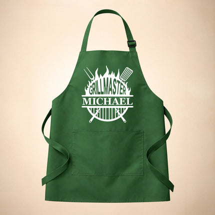 Custom Men's BBQ Grill Apron with Custom Name