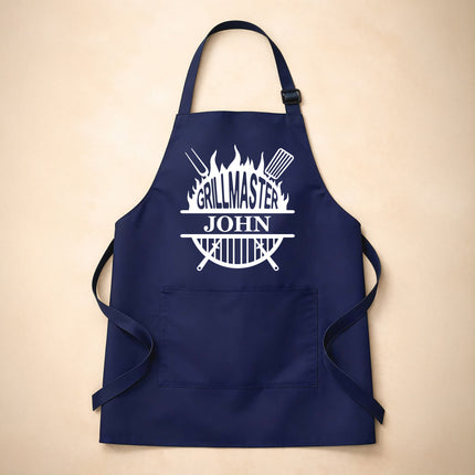 Custom Men's BBQ Grill Apron with Custom Name