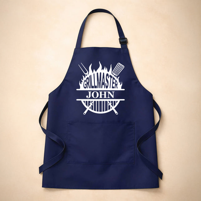 Custom Men's BBQ Grill Apron with Custom Name