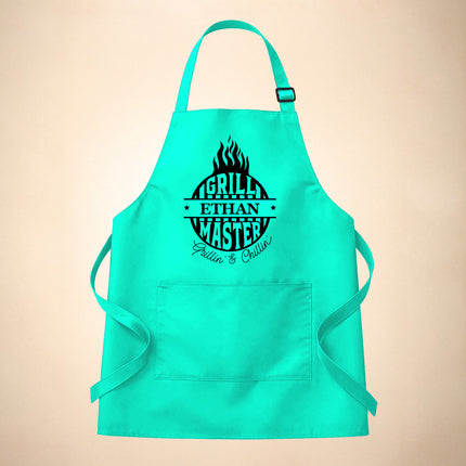 Custom Men's BBQ Grill Apron with Custom Name