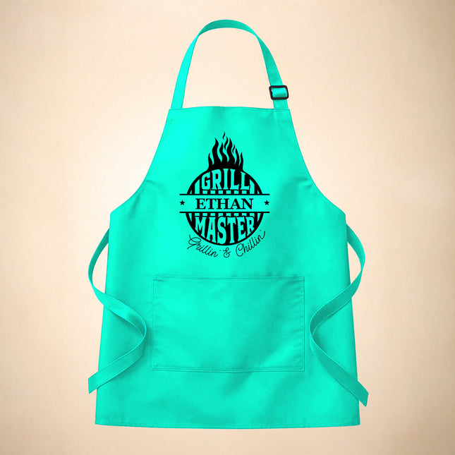 Custom Men's BBQ Grill Apron with Custom Name