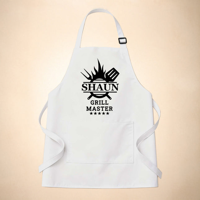 Custom Men's BBQ Grill Apron with Custom Name