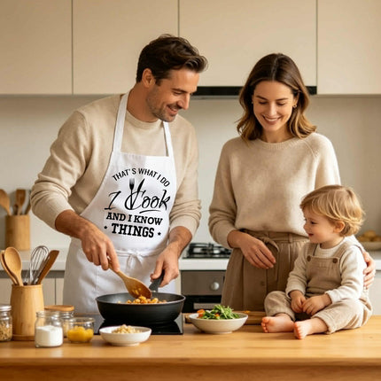 Personalized Men's Apron - Custom Cooking Apron - I Feed You All