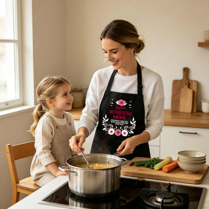 Mother's Day Apron - 2 Pocket Kitchen, Cooking, Painting Apron