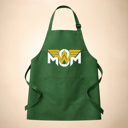 Custom Wonder Mom Kitchen Apron - Personalized Cooking Apron - Wonder Mom