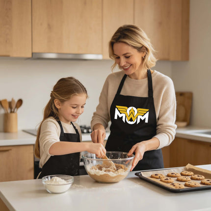Custom Wonder Mom Kitchen Apron - Personalized Cooking Apron - Wonder Mom