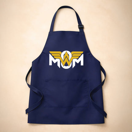 Custom Wonder Mom Kitchen Apron - Personalized Cooking Apron - Wonder Mom