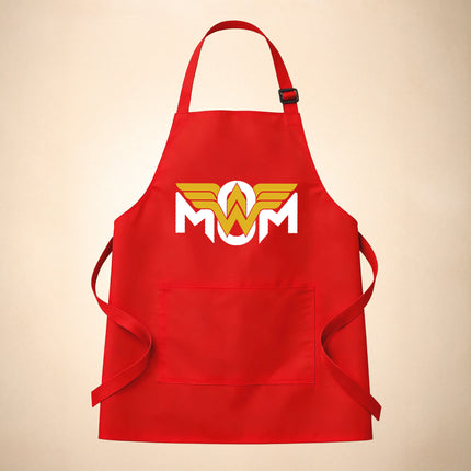 Custom Wonder Mom Kitchen Apron - Personalized Cooking Apron - Wonder Mom