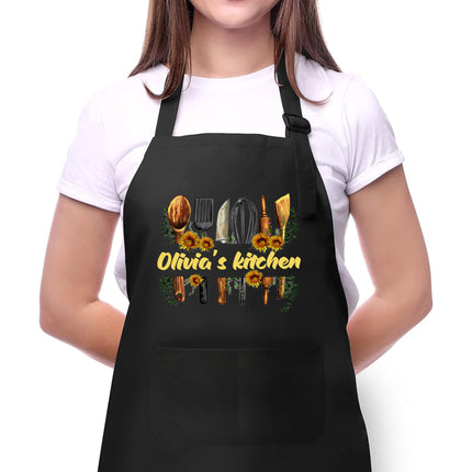 Custom Apron with Name - Mother's Day Gift for Baker -Personalized Kitchen Cooking