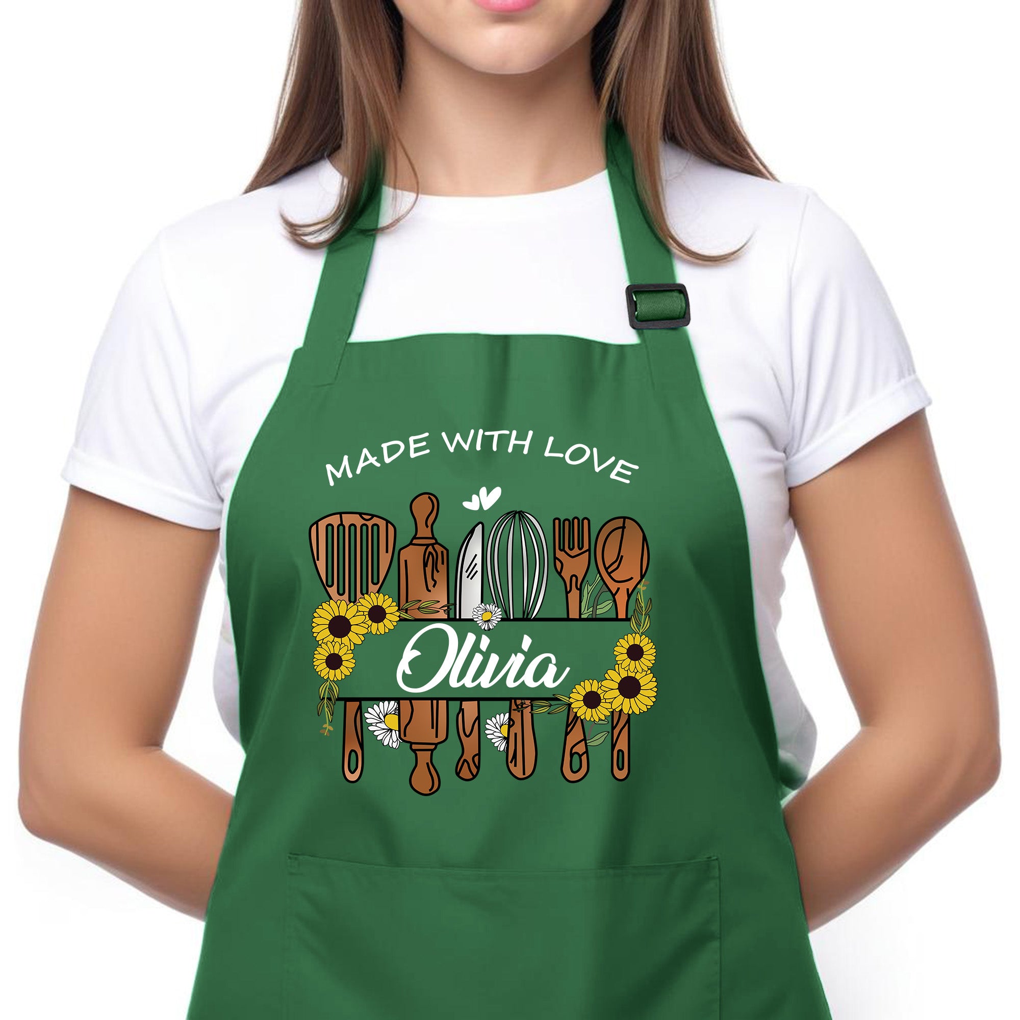 Custom Apron for Mom, Mother's Day Gift for Mom with Name, Personalized Kitchen Gifts for Mother, Women, Wife