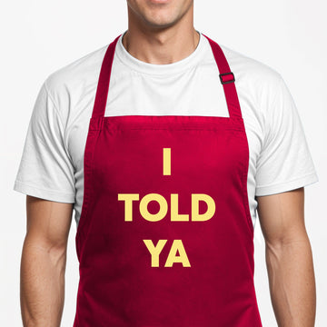 Personalized Kitchen Red Apron - I told ya Apron for Father - Gift Ideas for Father, Husband, Grandpa - Cooking & Baking Essential, Fathers Day
