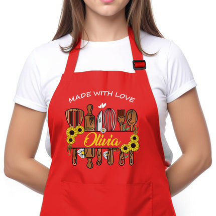 custom apron for mom mothers day gift for mom with name personalized kitchen gifts for mother women wife