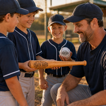 Custom Engraved Baseball Bat and Ball Set with Custom Name - All Star