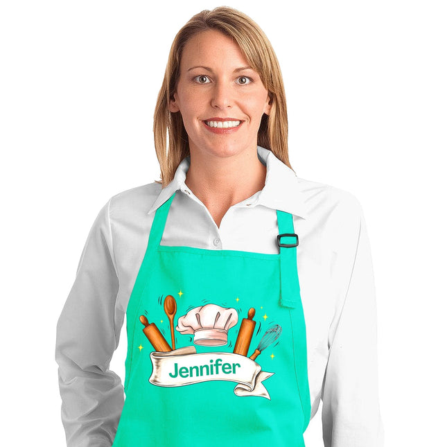 Personalized Unisex Turquoise Baking Apron