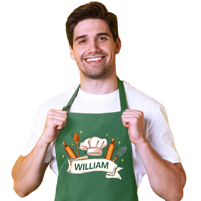 Personalized Unisex Green Baking Apron