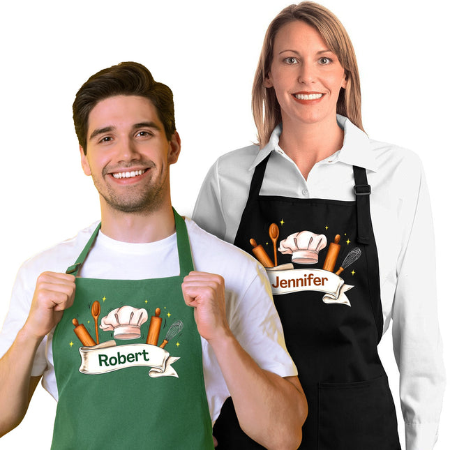Personalized Unisex Red Baking Apron