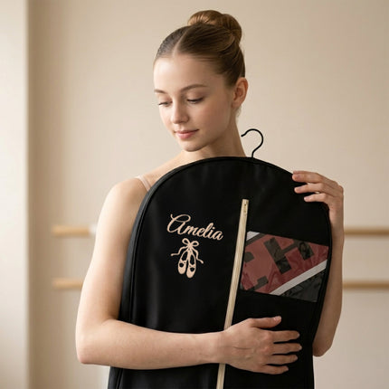 Embroidered Ballet Dancer Breathable Black Custom Bags