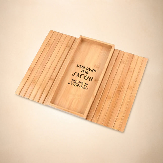 Personalized Bamboo Sofa Arm Tray Table