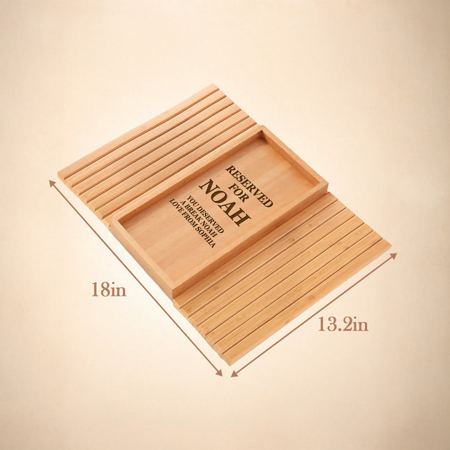 Personalized Bamboo Sofa Arm Tray Table
