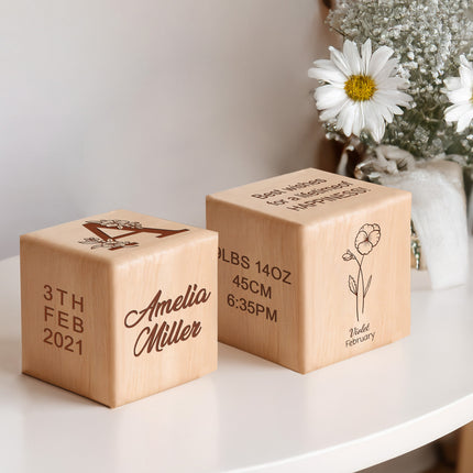 Birth Flower Wood Blocks