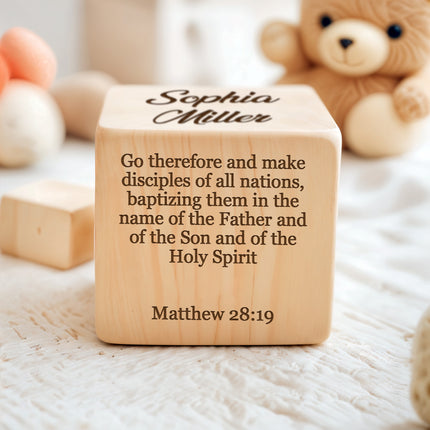 Personalized Baby Baptism Wood Block